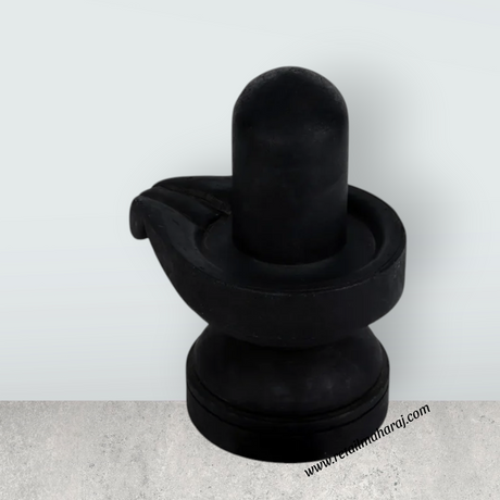 Shiv Ling Murti - 3.5 x 3 Inches | Soft Stone Shiva Lingam/ Shivling Idol For Daily Pooja & Worship - Retail Maharaj