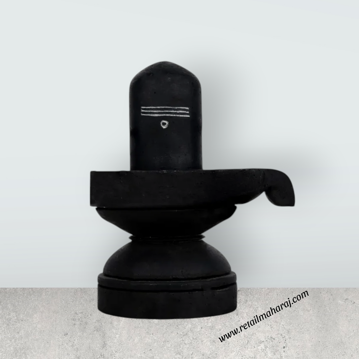 Shiv Ling Murti - 3.5 x 3 Inches | Soft Stone Shiva Lingam/ Shivling Idol For Daily Pooja & Worship - Retail Maharaj