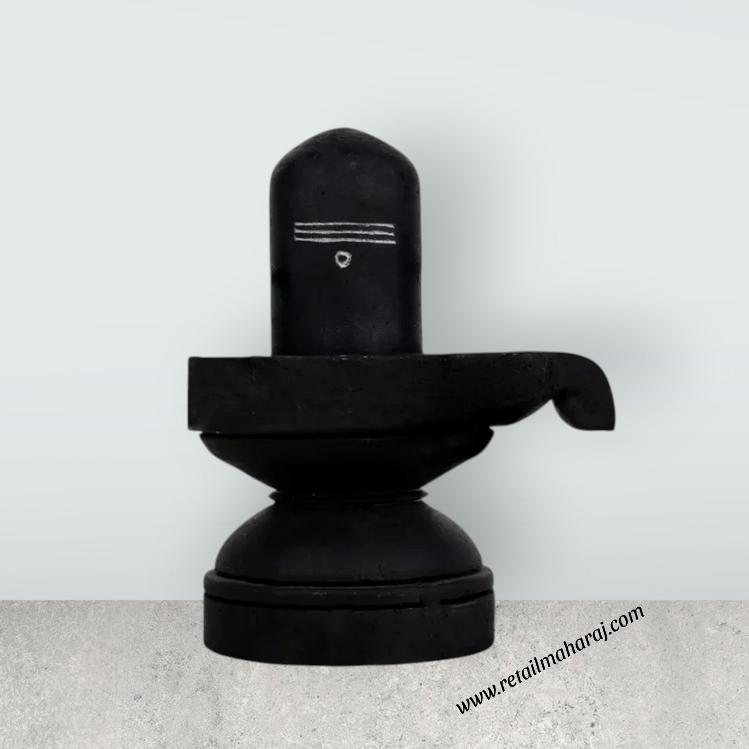Shiv Ling Murti - 3.5 x 3 Inches | Soft Stone Shiva Lingam/ Shivling Idol For Daily Pooja & Worship - Retail Maharaj
