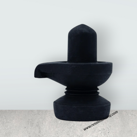 Shiv Ling Murti - 4.5 x 3 Inches | Soft Stone Shiva Lingam Statue/ Shivling Statue for Pooja - Retail Maharaj