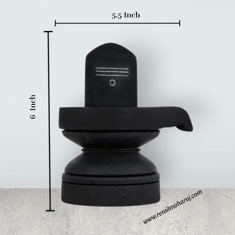 Shiv Ling Murti - 6 x 5.5 Inches | Soft Stone Shiva Lingam Idol/ Shivling Statue For Pooja - Retail Maharaj