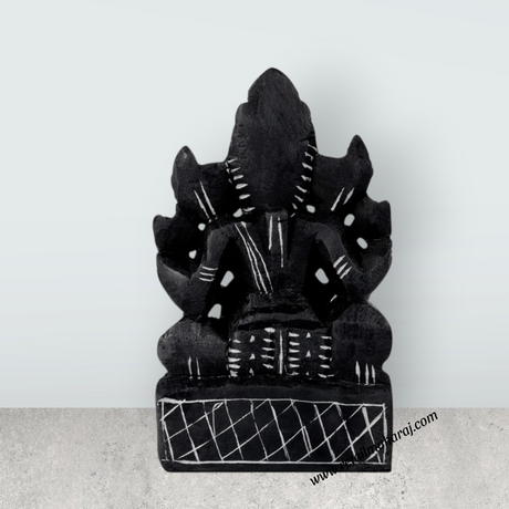 Ganesha Murti - 4.5 x 3 Inches | Soft Stone Vinayakar Idol / Ganapathi Sculpture For Home Decor - Retail Maharaj