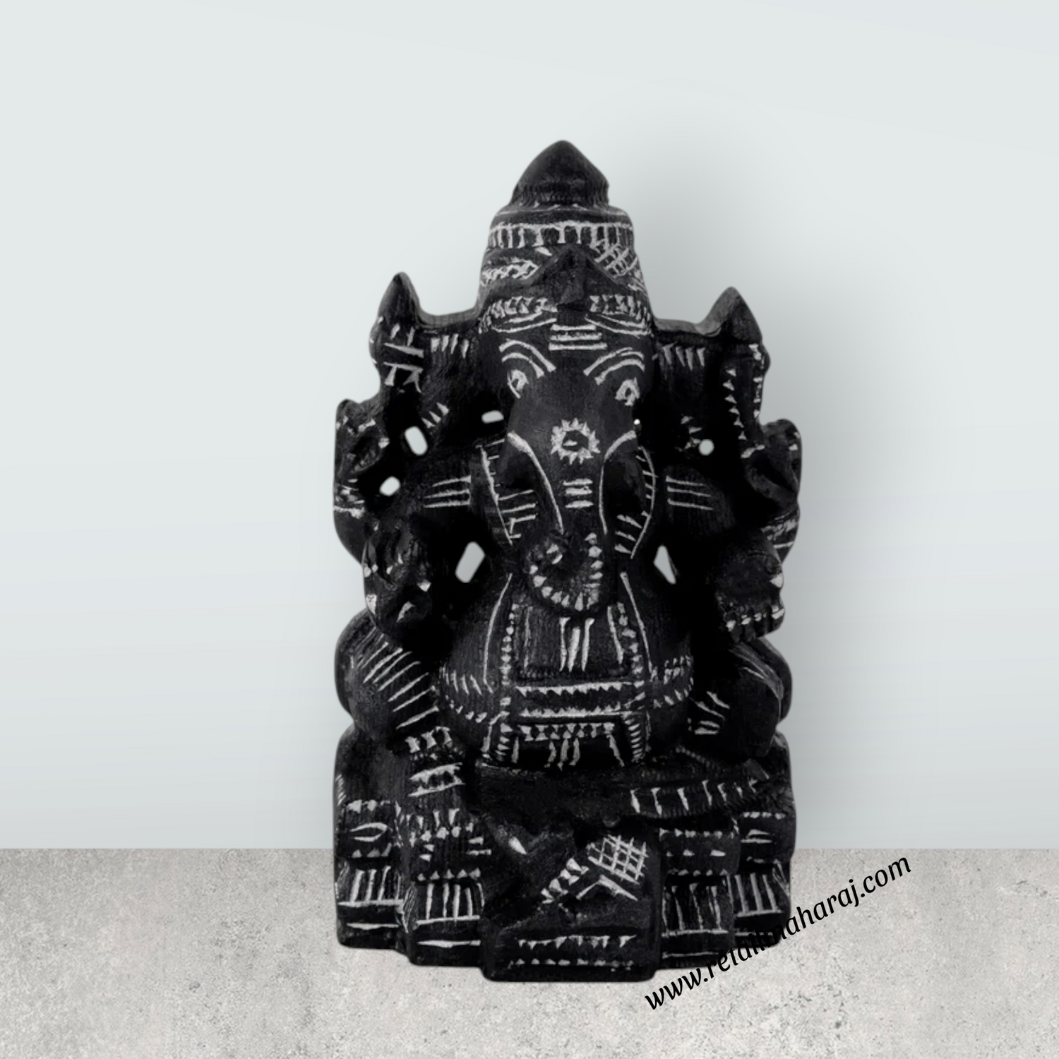 Ganesha Murti - 4.5 x 3 Inches | Soft Stone Vinayakar Idol / Ganapathi Sculpture For Home Decor - Retail Maharaj