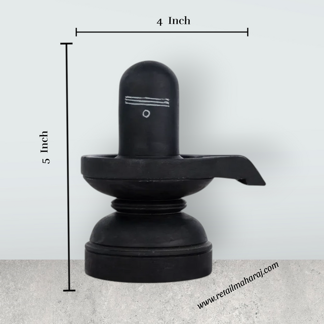 Shivling - 5 x 4 Inches | Soft Stone Shivaling Idol/ Shiva Lingam Statue For Home Temple - Retail Maharaj