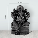 Ganesha Murti - 11 x 8 Inches | Soft Stone Vinayakar Idol / Ganapathi Sculpture For Home Decor - Retail Maharaj