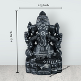 Ganesh Murti - 4.5 x 2.75 Inches | Soft Stone Ganpati Murti/ Sitting Vinayaka Statue for Pooja - Retail Maharaj