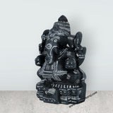 Ganesh Murti - 4.5 x 2.75 Inches | Soft Stone Ganpati Murti/ Sitting Vinayaka Statue for Pooja - Retail Maharaj