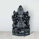 Ganesh Murti - 4.5 x 2.75 Inches | Soft Stone Ganpati Murti/ Sitting Vinayaka Statue for Pooja - Retail Maharaj