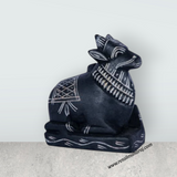 Nandi Statue - 4 x 4 Inches | Soft Stone Nandi Idol / Nandi Murti for Pooja - Retail Maharaj