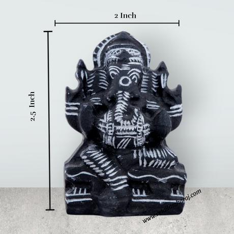 Ganesh Murti - 2.5 x 2 Inches | Soft Stone Ganapati Murti/ Vinayagar Idol for Pooja - Retail Maharaj