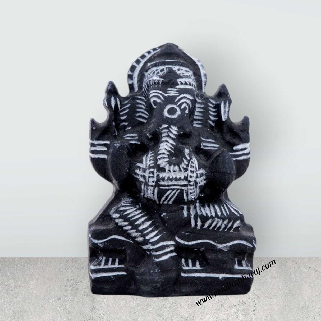 Ganesh Murti - 2.5 x 2 Inches | Soft Stone Ganapati Murti/ Vinayagar Idol for Pooja - Retail Maharaj