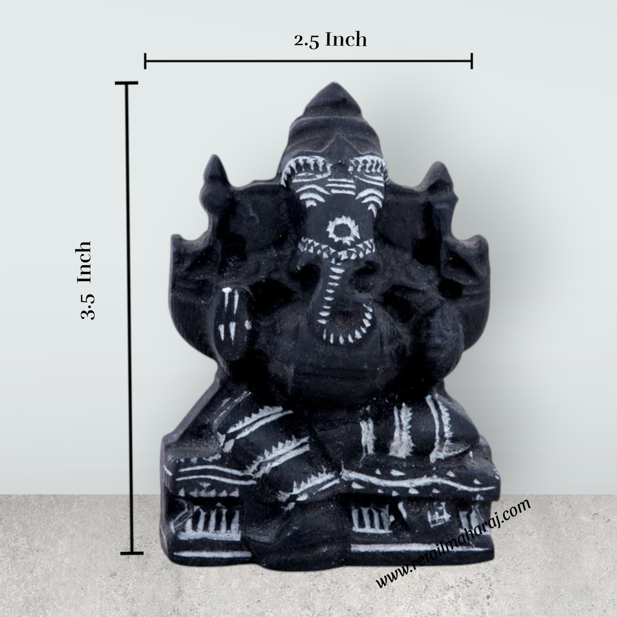 Ganesh Murti - 3.5 x 2.5 Inches | Soft Stone Ganapati Murti/ Vinayagar Idol for Pooja - Retail Maharaj
