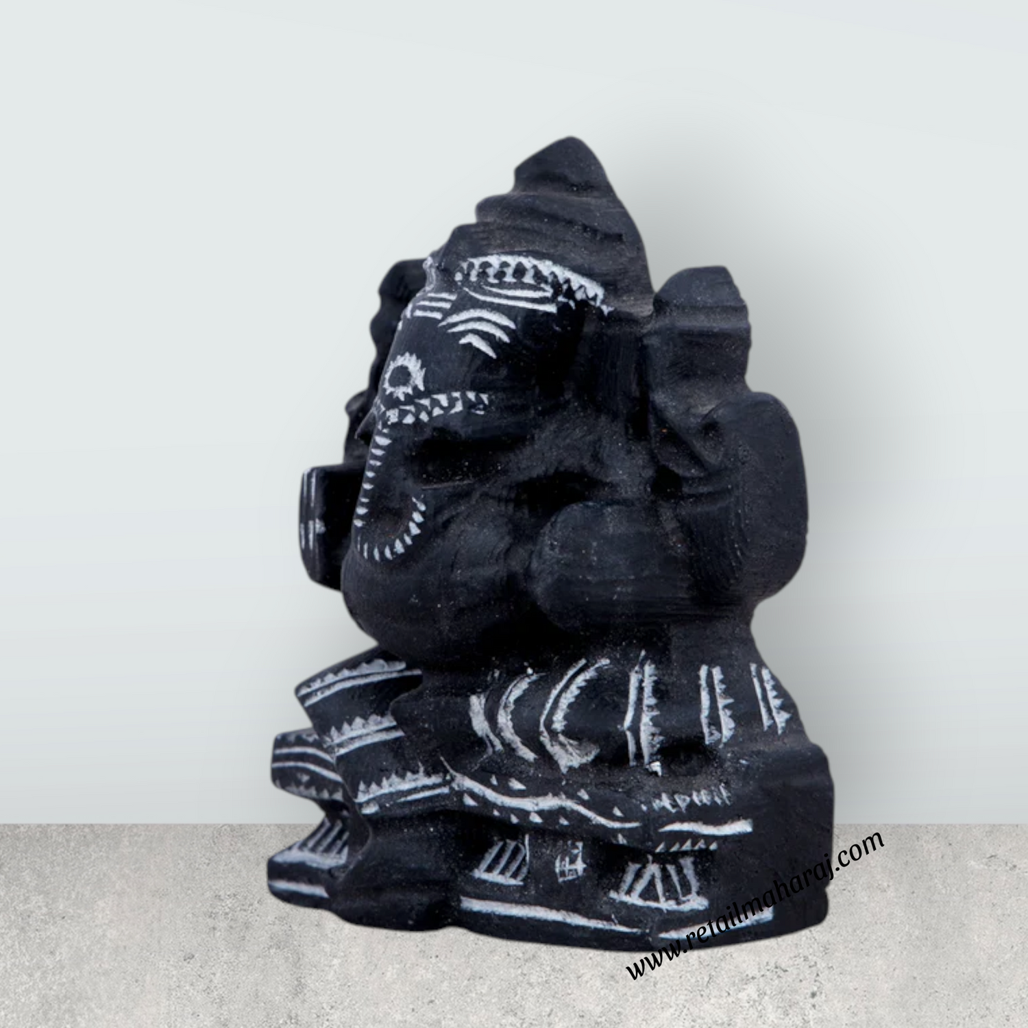 Ganesh Murti - 3.5 x 2.5 Inches | Soft Stone Ganapati Murti/ Vinayagar Idol for Pooja - Retail Maharaj