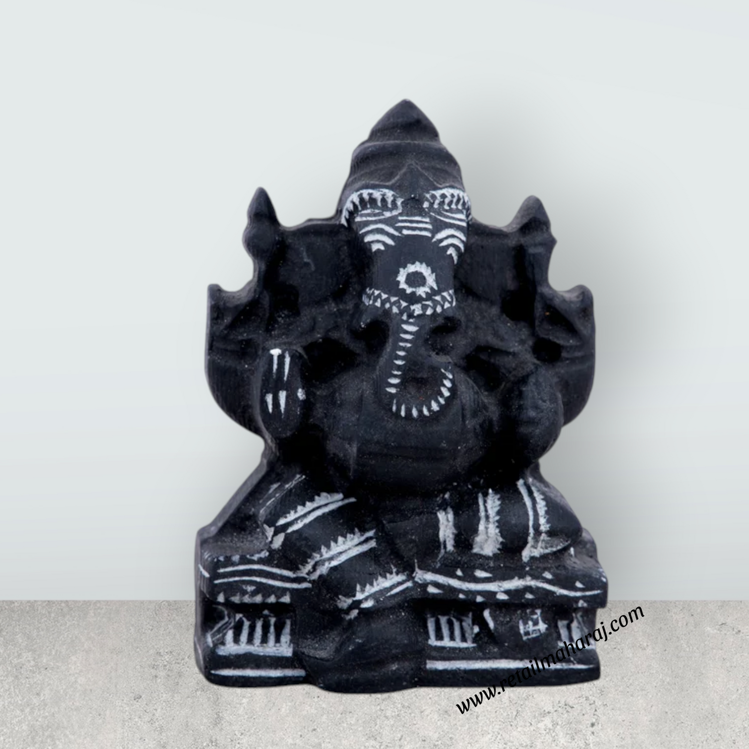 Ganesh Murti - 3.5 x 2.5 Inches | Soft Stone Ganapati Murti/ Vinayagar Idol for Pooja - Retail Maharaj