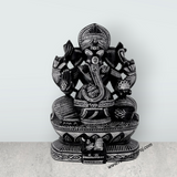 Ganesha Murti - 9.5 x 6.25 Inches | Soft Stone Vinayakar Idol / Ganapathi Sculpture For Home Decor - Retail Maharaj