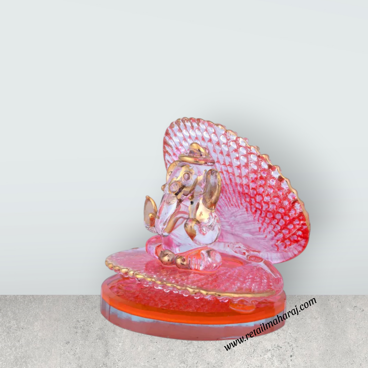 Ganesha Murti Statue - 2.5 x 2 Inches | Ganesh in Seashell/ Vinayaka Idol for Pooja