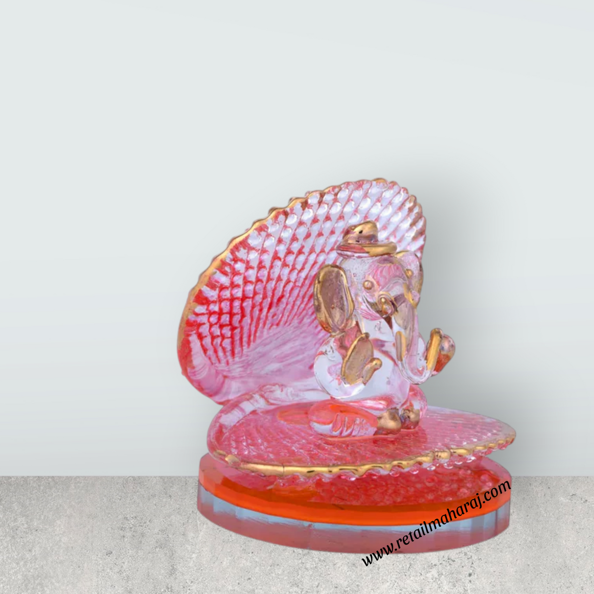 Ganesha Murti Statue - 2.5 x 2 Inches | Ganesh in Seashell/ Vinayaka Idol for Pooja