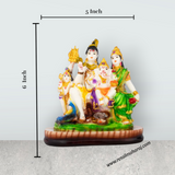 Shiv Family Murti - 6 x 5 Inches | Resin Idol/ Shiv Parivar Murti for Pooja