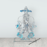 Ganesh Murti With Umbrella - 3.5 x 2 Inches | 2 In 1 Crystal Statue/ Ganpati Murti/ Vinayaka Statue for Pooja - Retail Maharaj