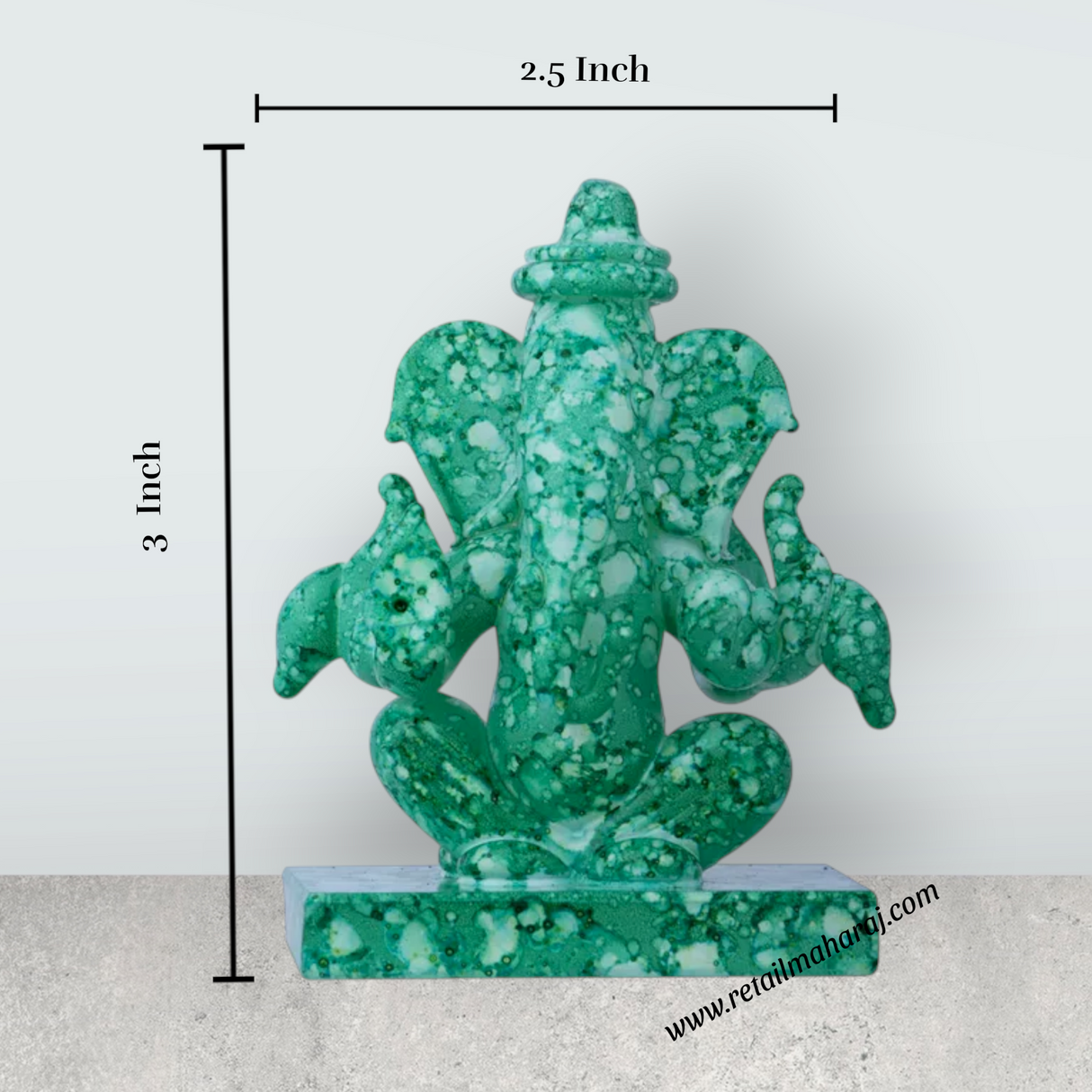 Marble Ganesh Murti - 3 x 2.5 Inches | Vinayagar Two Side View Idol/ Ganapati Statue for Pooja - Retail Maharaj