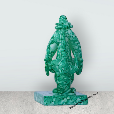Marble Ganesh Murti - 3 x 2.5 Inches | Vinayagar Two Side View Idol/ Ganapati Statue for Pooja - Retail Maharaj