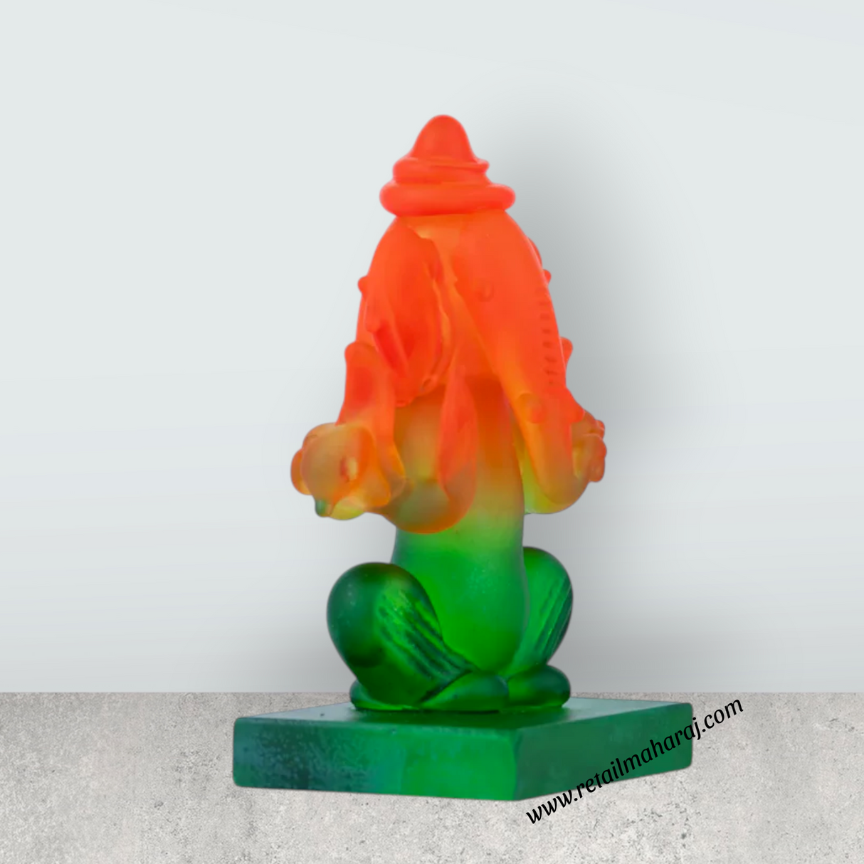 Ganesh Murti - 3 x 2 Inches | Crystal Ganesh Idol/ Two Side View Statue/ Ganapathi Idol for Home - Retail Maharaj