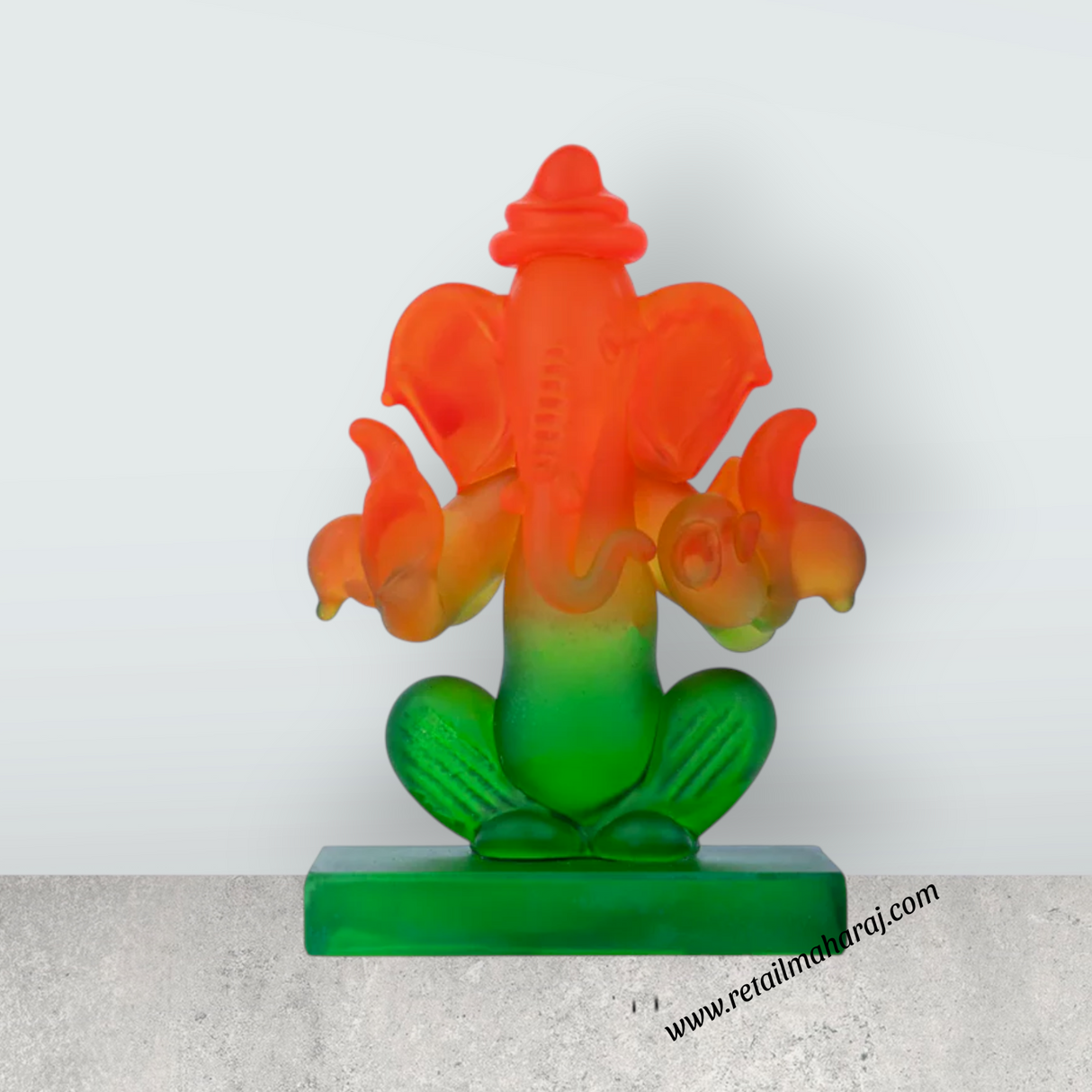 Ganesh Murti - 3 x 2 Inches | Crystal Ganesh Idol/ Two Side View Statue/ Ganapathi Idol for Home - Retail Maharaj