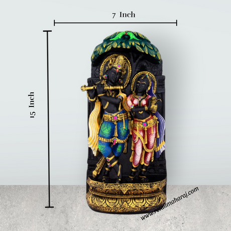 Radha Krishna Murti - 15 x 7 Inches | Resin Statue/ Standing Radha Krishna Idol For Festive Decoration And Gifting Purpose - Retail Maharaj