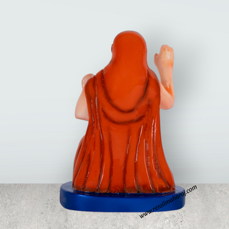 Maha Periyava Statue Sitting On Base - 4.5 x 2 Inches | Resin Statue / Maha Periyava Idol For Pooja Room - Retail Maharaj
