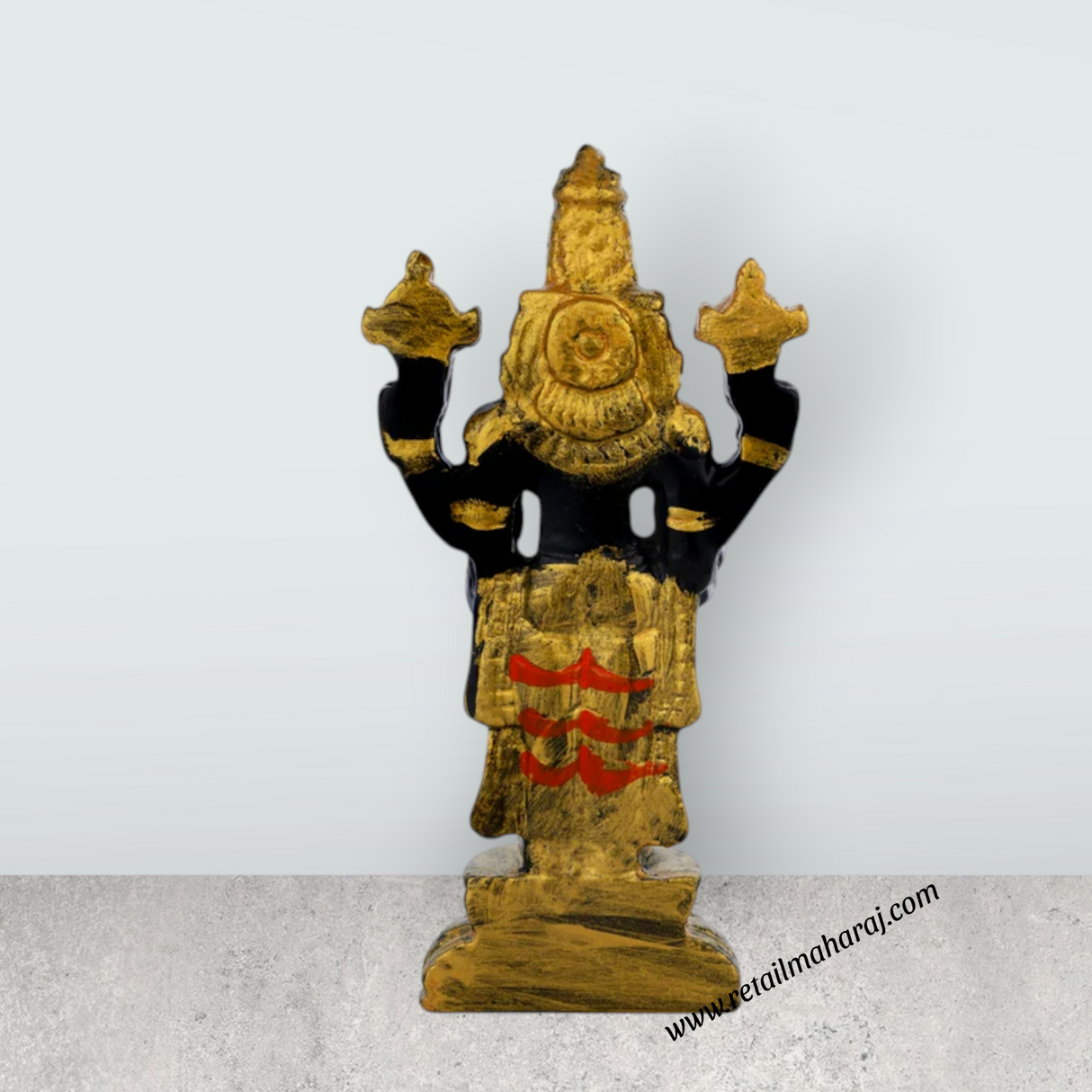 Balaji Murti Standing On Base - 5 x 2.5 Inches | Resin Statue / Venkateswara Swamy Idol / Perumal Statue For Pooja - Retail Maharaj