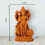 Mayil Murugan - 7 x 4 Inches | Marble Dust Statue/ Wooden Polish Peacock Murugar for Pooja - Retail Maharaj
