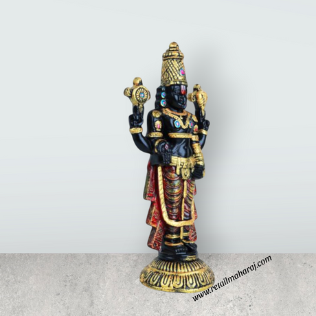 Balaji Murti - 11 Inches | Tirupati Balaji Idol/ Resin Balaji Statue for Home Decor - Retail Maharaj