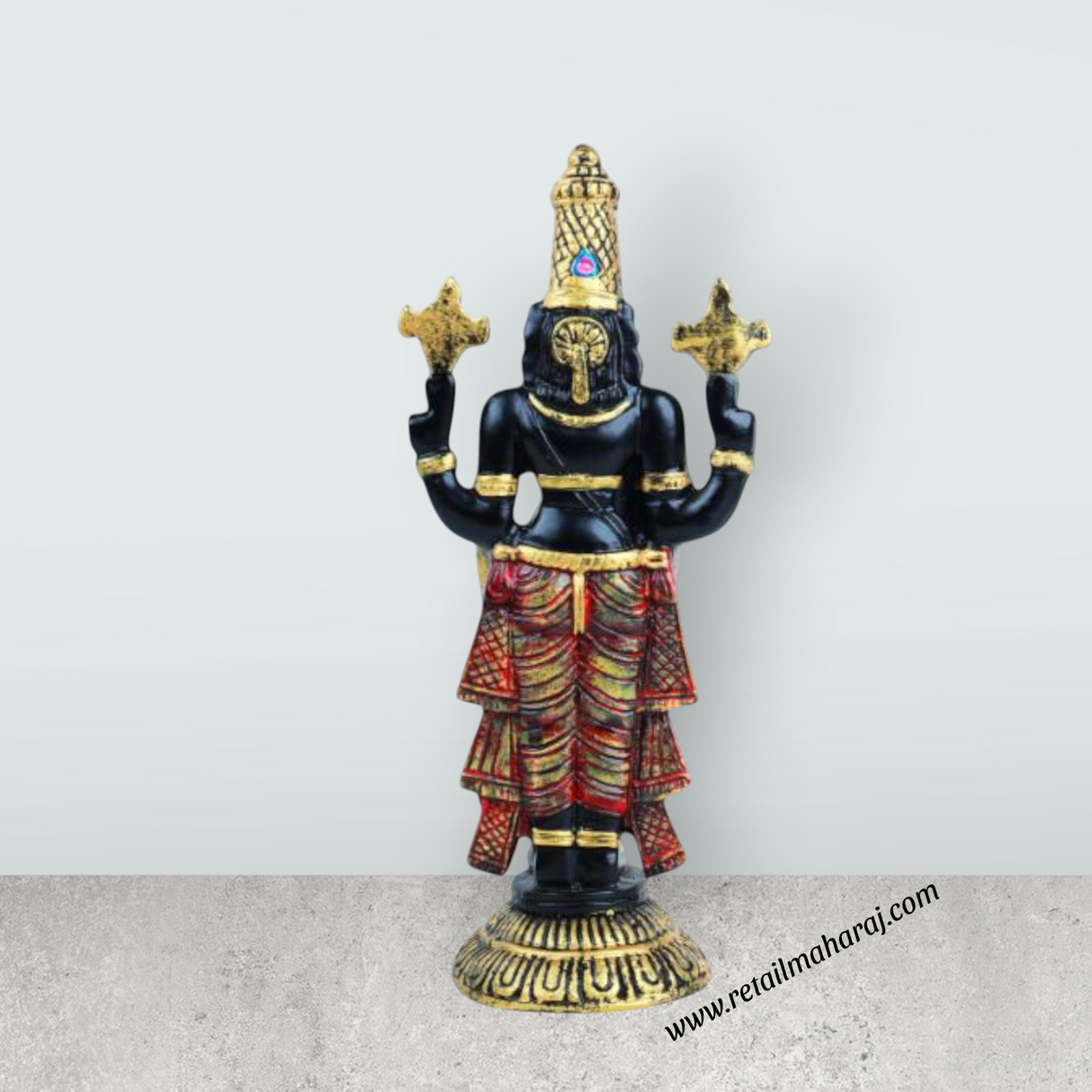 Balaji Murti - 11 Inches | Tirupati Balaji Idol/ Resin Balaji Statue for Home Decor - Retail Maharaj