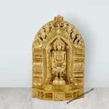Balaji Murti - 6 x 4 Inches | Resin Statue/ Brass Polish Balaji Idol/ Venkateswara Idol for Pooja