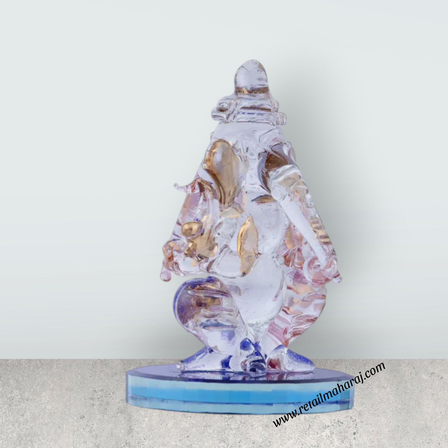 Ganesha Murti Statue - 2.25 x 1.75 Inches | Glass Ganesh Statue/ Vinayaka Idol for Pooja