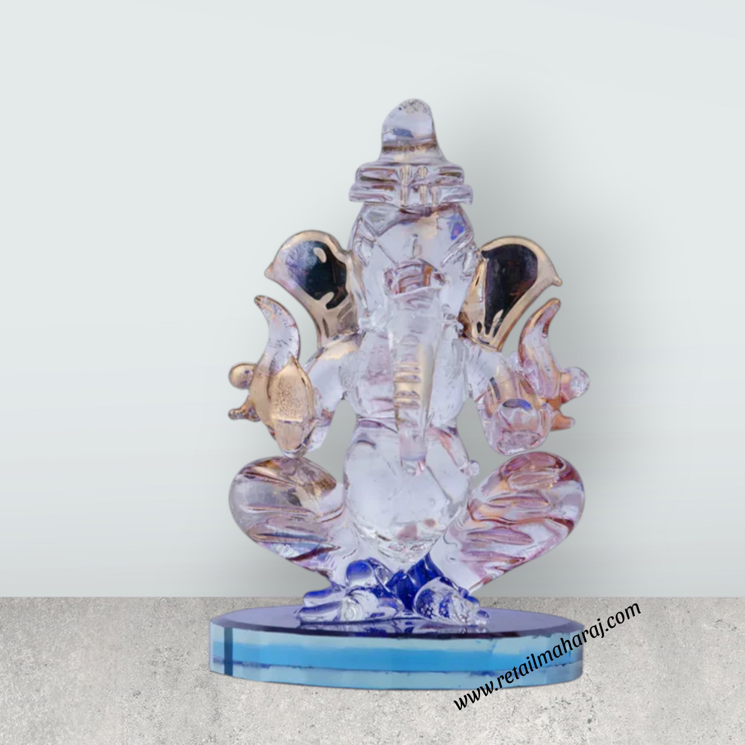 Ganesha Murti Statue - 2.25 x 1.75 Inches | Glass Ganesh Statue/ Vinayaka Idol for Pooja