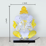 Ganesh Murti - 3 x 2 Inches | Glass Vinayaka Idol/ 2 In 1 Ganpati Murti/ Colour Ganesha Idol for Pooja - Retail Maharaj