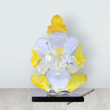 Ganesh Murti - 3 x 2 Inches | Glass Vinayaka Idol/ 2 In 1 Ganpati Murti/ Colour Ganesha Idol for Pooja - Retail Maharaj