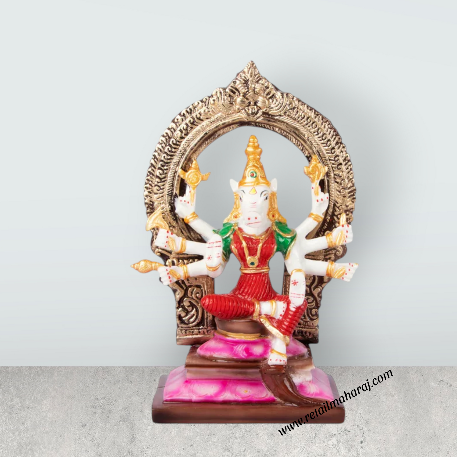 Varahi Idol - 9 x 6.5 Inches | Resin Statue/ Varahi Amman Statue for Worship - Retail Maharaj