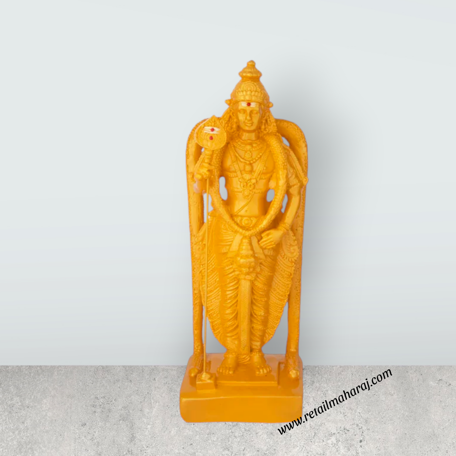 Murugan Statue - 9.5 x 5.5 Inches | Resin Statue/ Antique Finish Muruga Statue for Pooja - Retail Maharaj