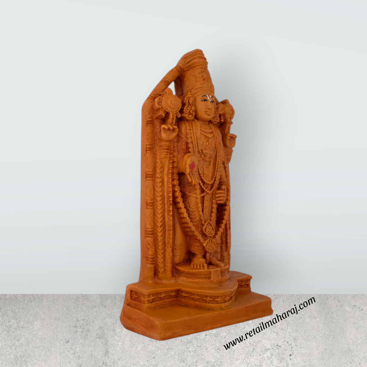 Balaji Murti - 9 x 4.5 Inches | Wooden Polish Balaji Statue/ Balaji Idol for Pooja - Retail Maharaj