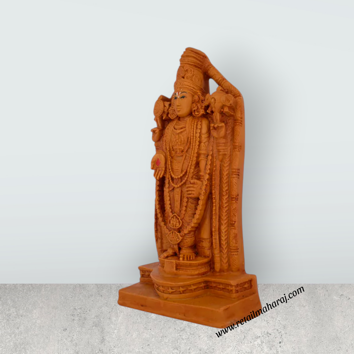 Balaji Murti - 9 x 4.5 Inches | Wooden Polish Balaji Statue/ Balaji Idol for Pooja - Retail Maharaj