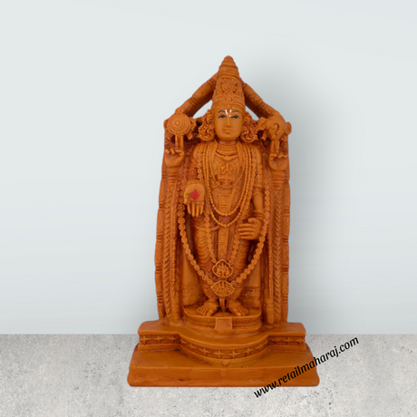 Balaji Murti - 9 x 4.5 Inches | Wooden Polish Balaji Statue/ Balaji Idol for Pooja - Retail Maharaj