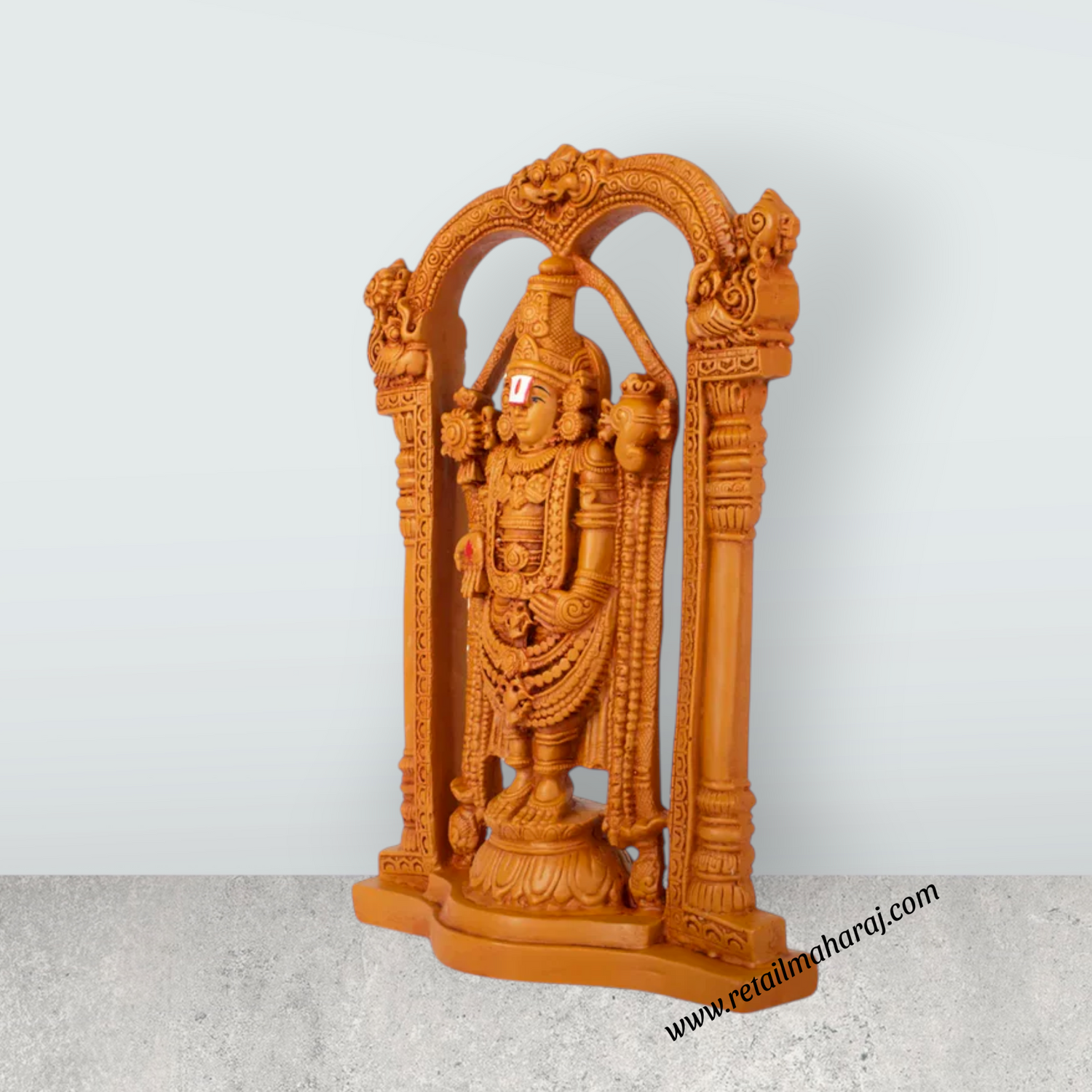 Balaji Murti - 14 x 7 Inches | Wooden Polish Balaji Statue/ Balaji Idol for Pooja - Retail Maharaj