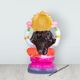 Lakshmi Idol Sitting On Lotus - 4.5 x 2.5 Inches | Marble Murti/ Sitting Laxmi Idol/ Laxmi Murti for Pooja - Retail Maharaj