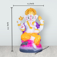 Ganesh Murti Sitting On Lotus - 4.5 x 2.5 Inches | Marble Murti/ Ganpati Murti/ Ganesh Idol for Pooja - Retail Maharaj