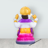 Ganesh Murti Sitting On Lotus - 4.5 x 2.5 Inches | Marble Murti/ Ganpati Murti/ Ganesh Idol for Pooja - Retail Maharaj