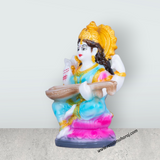 Saraswati Murti Sitting On Lotus - 4.5 x 2.5 Inches | Marble Murti/ Saraswati Idol/Saraswathy Idol for Home - Retail Maharaj