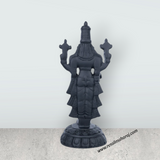 Balaji Murti Standing On Base - 8 x 3.25 Inches | Resin Statue / Black Polish Venkateswara Swamy Idol for Pooja - Retail Maharaj
