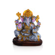 Ganesh Murti Sitting On Base - 7 x 6 Inches | Resin Statue / Ganpati Murti / Vinayaka Idol For Pooja & Home Decor - Retail Maharaj